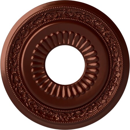 Ekena Millwork Lauren Ceiling Medallion (Canopies up to 6 1/4"), 20 5/8"OD x 6 1/4"ID x 1 3/8"P, Antique Copper CM20LNACS